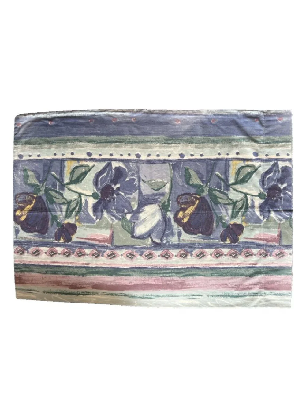 Pair DAN RIVER Pillowcases Standard NO-IRON Percale Purple Blue Watercolor USA